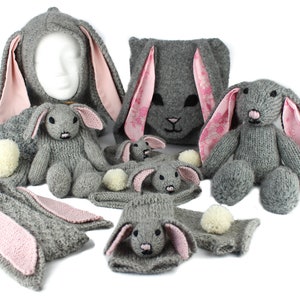 Knitting Pattern US Terms Rebecca Rabbit Scarf. Quick scarf knit in bulky yarn with bunny rabbit puppet toy and hand pockets. Easy knit. image 10