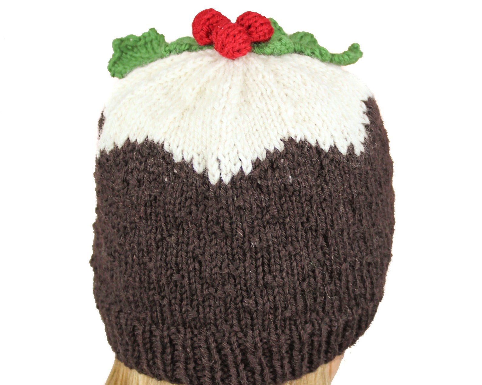 Christmas Pudding Hat KNITTING PATTERN UK Terms Toddler, Child Adult