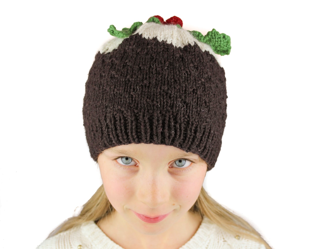 Christmas Pudding Hat KNITTING PATTERN UK Terms Toddler, Child Adult