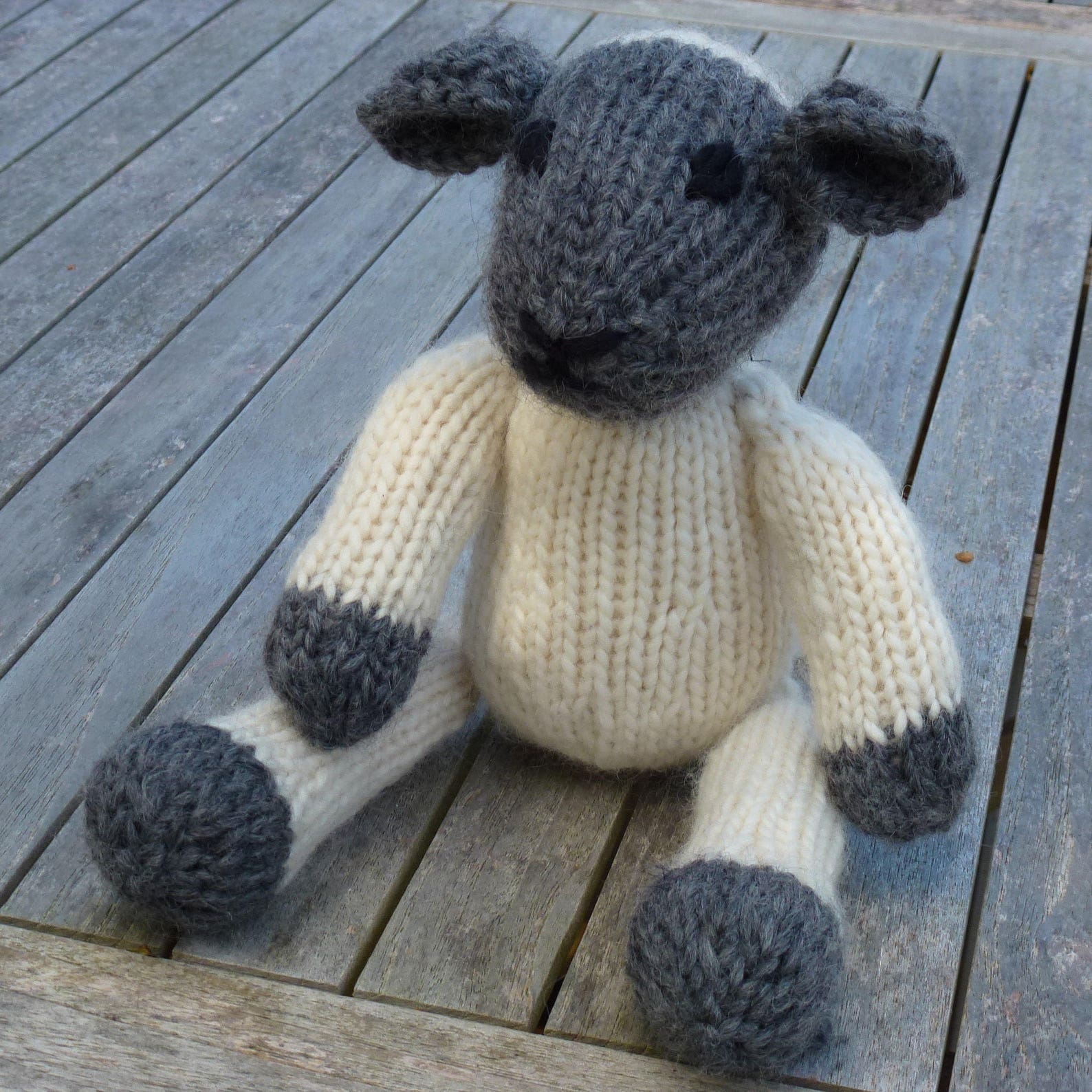 Knitting Pattern US for Lucy Lamb a Cute Blackface Knitted Lamb