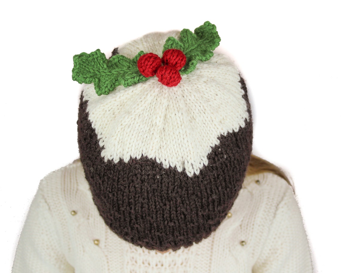 Christmas Pudding Hat KNITTING PATTERN UK Terms Toddler, Child Adult