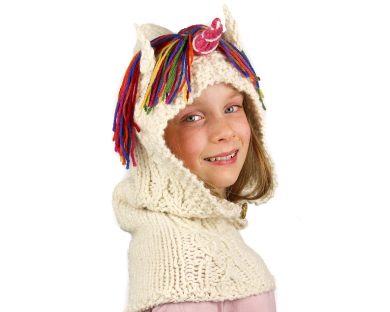 Protection Vent UV Enfant Mädchen Schal Girls Unicorn And Rainbow Multifunctional Snood Accessoire Hiver Polyester