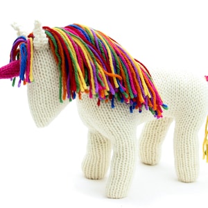 KNITTING PATTERN: Waldorf inspired Unicorn Toy - UK Terms -  Rainbow Unicorn or Pony Knitting Pattern  - Instant pdf Download