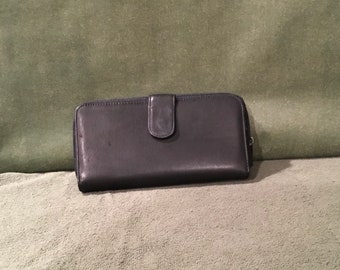 Vintage ECHT PRYM Black Checkbook Wallet Clutch