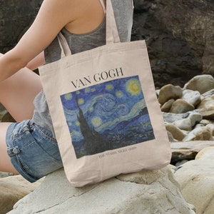 Van Gogh Starry Night art tote bag aesthetic tote bag artsy tote bag art tote bag, van gogh tote, van gogh tote bag, van gogh bag