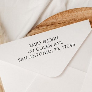 Modern return address stamp | Wedding Stamp | Save the date | Self ink stamper | Wood handle | Housewarming Gift | Family Stamp | Minimal