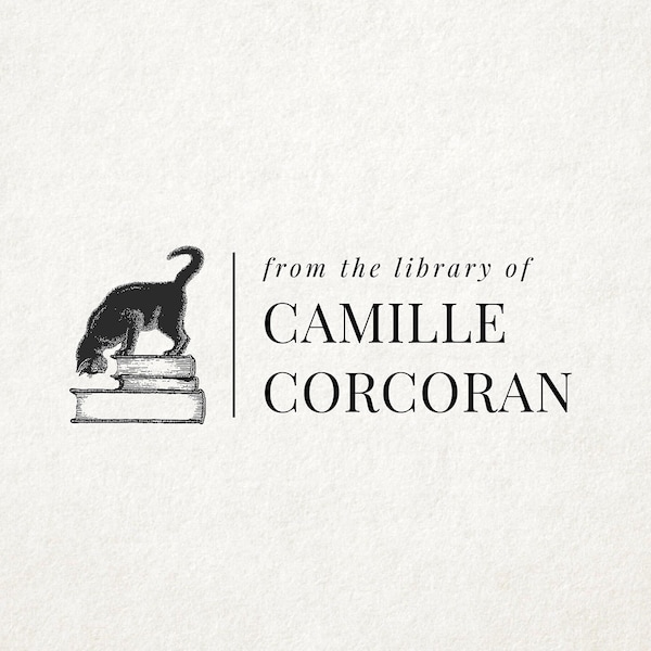 Custom Personalized Cat Book Lover Gift, Custom From the Library of / Ex Libris Book Stamp Custom Self-Inking Stamp, Gift for reader