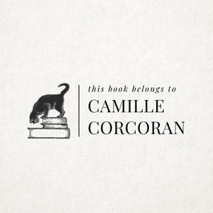 Custom Personalized Cat Book Lover Gift, Custom From the Library of / Ex Libris Book Stamp Custom Self-Inking Stamp, Gift for reader
