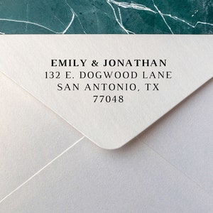 Modern return address stamp | Wedding Stamp | Save the date | Self ink stamper | Wood handle | Housewarming Gift | Family Stamp | Minimal