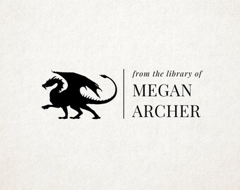Dragon Fantasy Custom Personalized Book Lover Gift, Custom From the Library of Ex Libris Book Stamp Custom Self-Inking Stamp Gift for reader