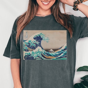 Comfort Colors Kanagawa shirt, The Great Wave Off Kanagawa, Hokusai Wave Japanese Tee, Japan T-shirt, Art Shirts, Aesthetic Clothes gift