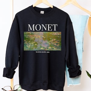 Claude Monet Water Lilies Art Sweatshirt Gifts Painting Aesthetic Renaissance Pullover Light Dark Academia Art Teacher Gift Artist Crewneck