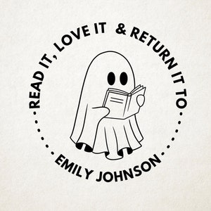 Ghost Custom Book Embosser, Library Stamp, Book Stamp, Self Inking, From the Library Of Stamp, Book Lover Gift,  Ex Libris Personalized Gift