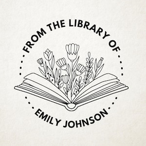 Custom Book Embosser, Library Stamp, Book Stamp, Self Inking, From the Library Of Stamp, Book Lover Gift,  Ex Libris Personalized Gift