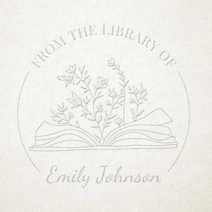 Custom Book Embosser, Library Stamp, Book Stamp, Self Inking, From the Library Of Stamp, Book Lover Gift,  Ex Libris Personalized Gift