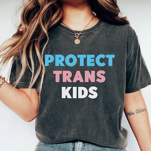 Comfort Colors Protect Trans Kids Shirt, Trans Youth Tee, LGBTI+ Rights, Trans Rights T Shirt Pride Shirt Proud Gift Pride Month, Queer Ally