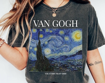 Comfort Colors Van Gogh Shirt Starry Night Gifts Painting Aesthetic Clothing Renaissance Shirts Art History Tee Artist painting Teacher gift