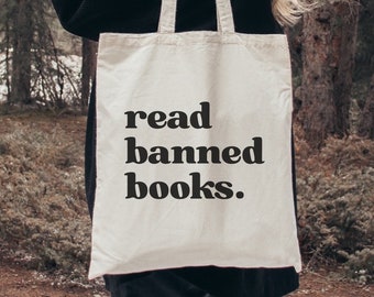 Read Banned Books tote bag, Book Lover tote, Literary bag, reader tote, Equality tote bag, Bookish tote, Reading bag, Librarian tote