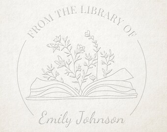 Custom Book Embosser, Library Stamp, Book Stamp, Self Inking, From the Library Of Stamp, Book Lover Gift,  Ex Libris Personalized Gift