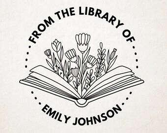 Custom Book Embosser, Library Stamp, Book Stamp, Self Inking, From the Library Of Stamp, Book Lover Gift,  Ex Libris Personalized Gift
