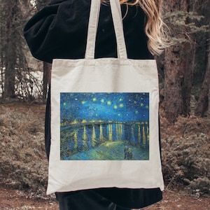 The Starry Night, Van Gogh Tote Bag by ncooz