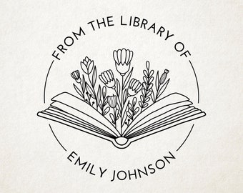Library Stamp, Ex Libris, Book Stamp, Self Inking, From the Library Of Stamp, Book Lover Gift, Custom Library Stamp, Personalized Gift
