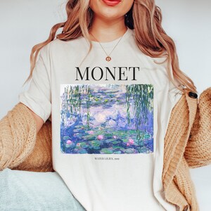 Monet Water Lilies Shirt Art Teacher Gift Painting Aesthetic Clothing Renaissance T-Shirt Light Dark Academia Art History Tee Artist