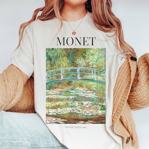Monet Water Lilies Shirt Art Teacher Gift Painting Aesthetic Clothing Renaissance T-Shirt Light Dark Academia Art History Tee Artist Gift