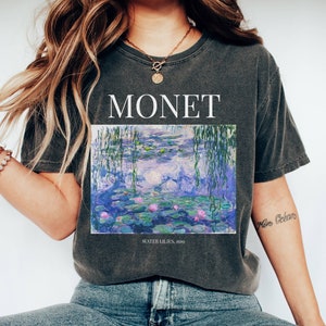 Comfort Colors Monet Water Lilies Shirt Art Teacher Gift Painting T-Shirt Aesthetic Clothing Light Dark Academia Art History Tee Artist
