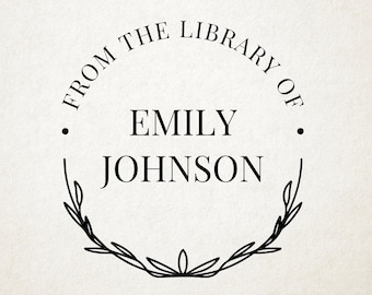 Custom Book Embosser, Library Stamp, Book Stamp, Self Inking, From the Library Of Stamp, Book Lover Gift,  Ex Libris Personalized Gift