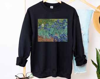 Vincent Van Gogh Irises sweatshirt, Iris pullover, Art Masterpiece, Vincent Van Gogh Painting Artist sweatshirt for Women Art-Lover pullover