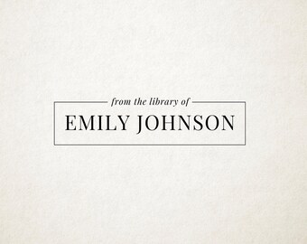 May include: A black and white text graphic with a white background. The text reads "from the library of" and "EMILY JOHNSON" in a black sans-serif font.