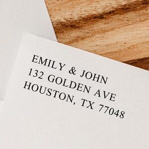 Modern return address stamp | Wedding Stamp | Save the date | Self ink stamper | Wood handle | Housewarming Gift | Family Stamp | Minimal