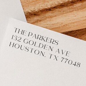 Modern return address stamp | Wedding Stamp | Save the date | Self ink stamper | Wood handle | Housewarming Gift | Family Stamp | Minimal