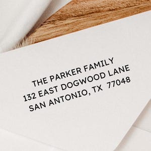 Simple Clean Return Address Stamp | Personalized Self Inking or Rubber Stamp | Modern Name Stamp | Minimalist Custom Stamp | Gift for Writer