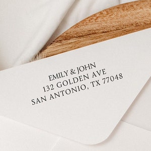 Modern return address stamp | Wedding Stamp | Save the date | Self ink stamper | Wood handle | Housewarming Gift | Family Stamp | Minimal