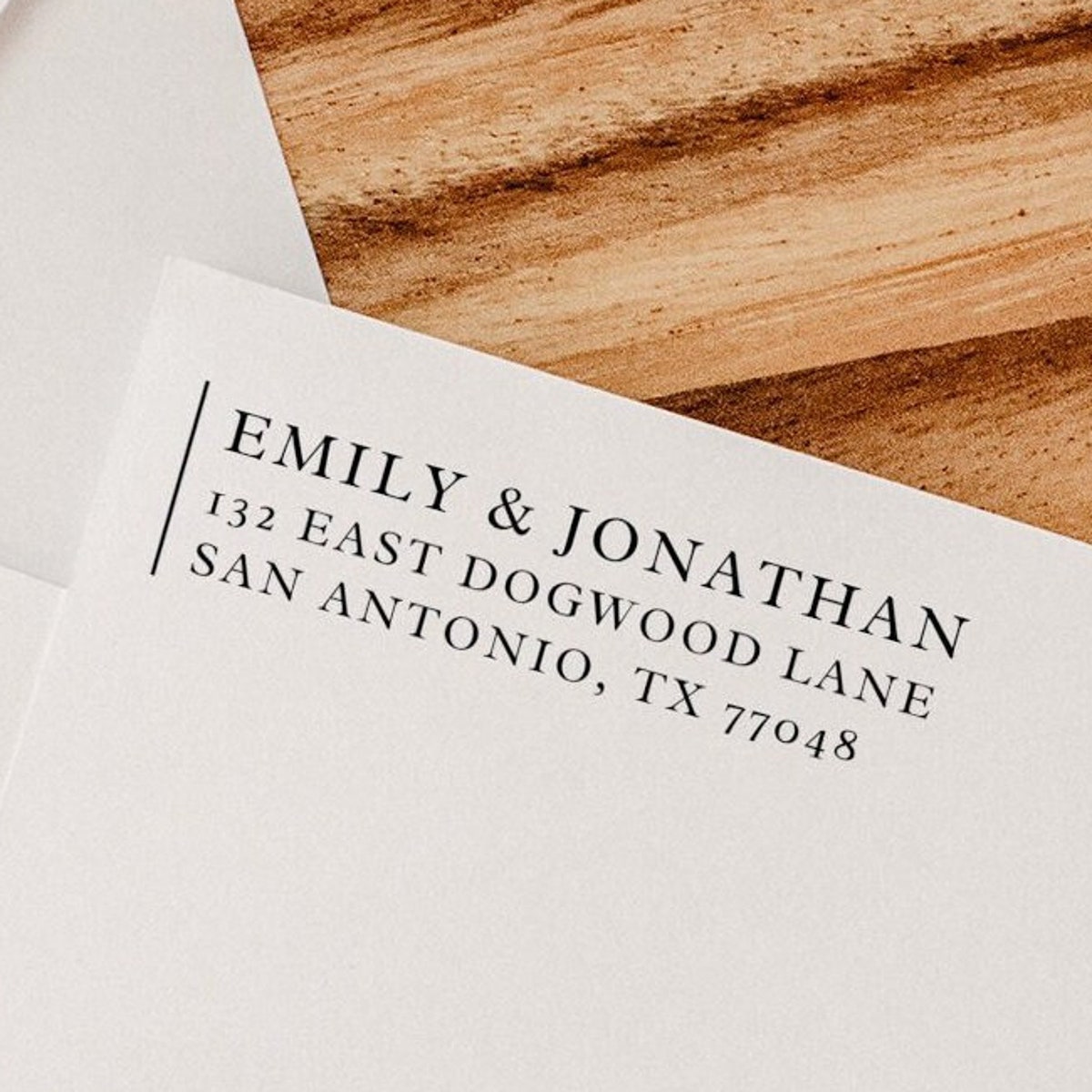 Modern Return Address Stamp Wedding Stamp Save the Date Self Ink Stamper Wood Handle Housewarming Gift Family Stamp Minimal - Etsy
