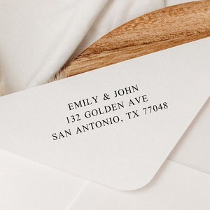 Modern return address stamp | Wedding Stamp | Save the date | Self ink stamper | Wood handle | Housewarming Gift | Family Stamp | Minimal