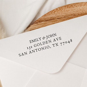 Modern return address stamp | Wedding Stamp | Save the date | Self ink stamper | Wood handle | Housewarming Gift | Family Stamp | Minimal