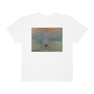 Comfort Colors Monet Impression Sunrise Shirt Gifts Painting Collage Aesthetic Clothing Shirts Light Dark Academia Art History Tee Artist White