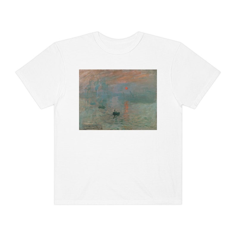 Comfort Colors Monet Impression Sunrise Shirt Gifts Painting Collage Aesthetic Clothing Shirts Light Dark Academia Art History Tee Artist White