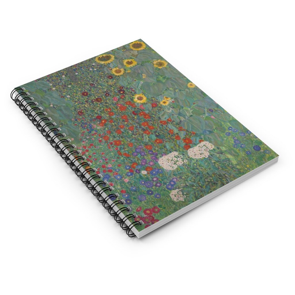 Klimt Garden With Sunflowers Spiral Notebook Art Shirt, Art Journal ...