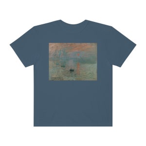 Comfort Colors Monet Impression Sunrise Shirt Gifts Painting Collage Aesthetic Clothing Shirts Light Dark Academia Art History Tee Artist Denim