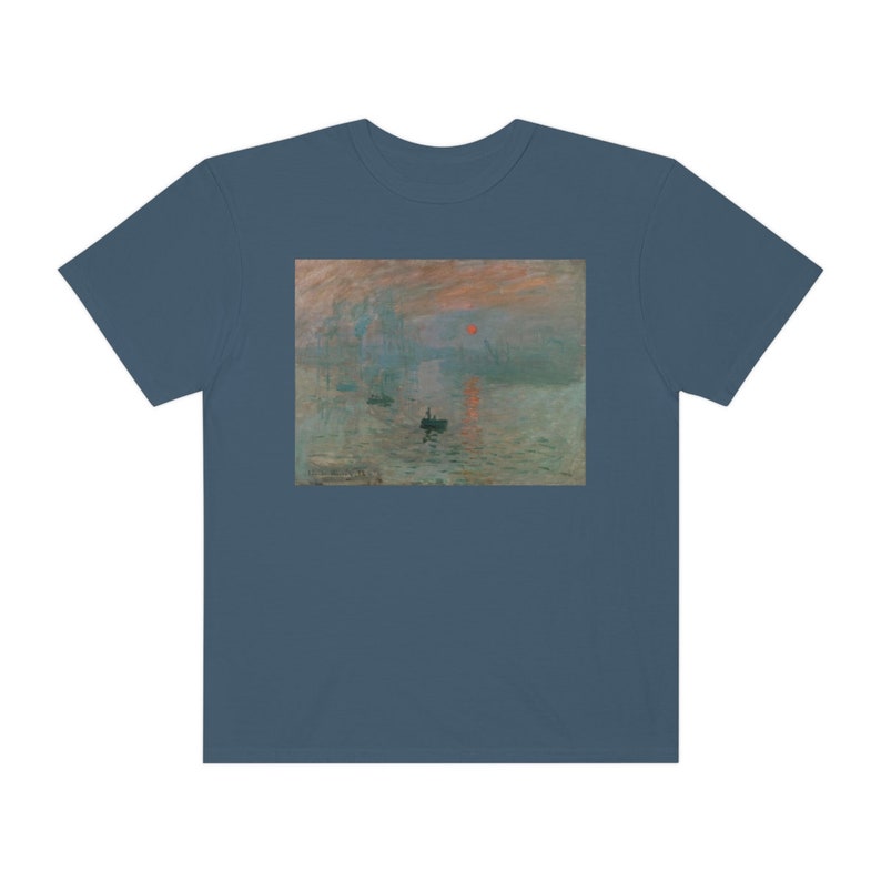 Comfort Colors Monet Impression Sunrise Shirt Gifts Painting Collage Aesthetic Clothing Shirts Light Dark Academia Art History Tee Artist Denim