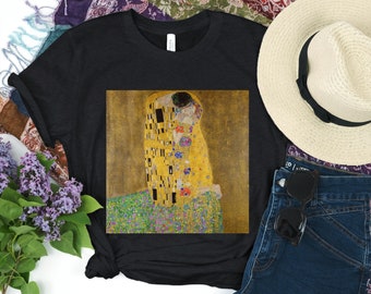 Gustav Klimt The Kiss Shirt Gifts Painting Tee Collage Aesthetic T Shirt Clothing Light Dark Academia Art History Tee Artist Teacher Gift