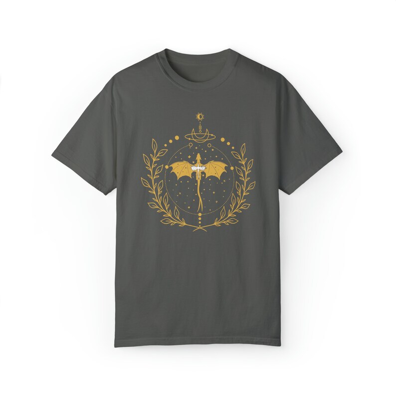 Comfort Colors Celestial Dragons shirt, Fantasy Book Tee, Fantasy Reader Gift, Bookish Gift, Dragon Rider, Romance Reader Gift, Booktok image 3