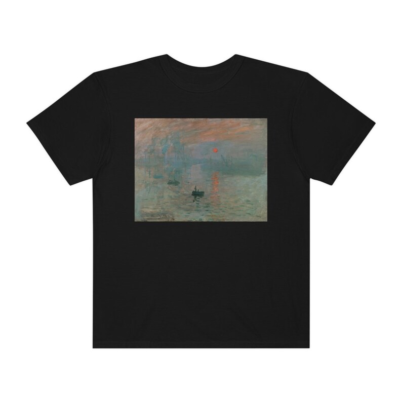 Comfort Colors Monet Impression Sunrise Shirt Gifts Painting Collage Aesthetic Clothing Shirts Light Dark Academia Art History Tee Artist Black