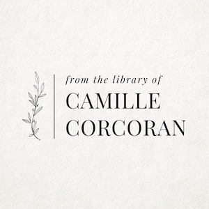 Leaf Minimal Personalized Book Stamp | From the library of | Ex Libris | This book belongs to | Book lover gift | Plant lover gift