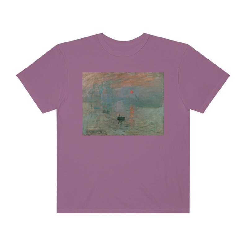 Comfort Colors Monet Impression Sunrise Shirt Gifts Painting Collage Aesthetic Clothing Shirts Light Dark Academia Art History Tee Artist Berry