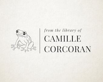 Custom Personalized Frog Toad Book Lover Gift, Custom From the Library of / Ex Libris Book Stamp Custom Self-Inking Stamp, Gift for reader